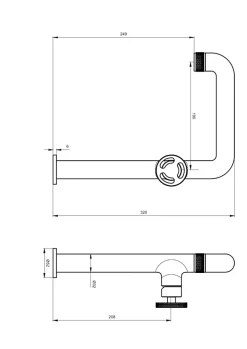 Essebagno Mitigeur de lavabo XL H.32 cm, doré, Factory