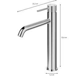 GoodHome Mitigeur de lavabo XL H.25,6 cm, chrome, Owens