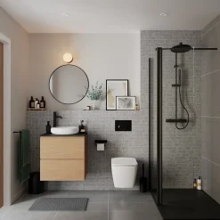 Robinet Lavabo Et Vasque|GoodHome Mitigeur de lavabo XL, noir, Levanna