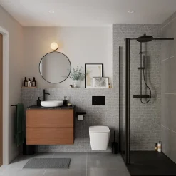 Robinet Lavabo Et Vasque|GoodHome Mitigeur de lavabo XL, noir, Levanna