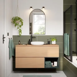 Robinet Lavabo Et Vasque|GoodHome Mitigeur de lavabo XL, noir, Levanna