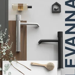 Robinet Lavabo Et Vasque|GoodHome Mitigeur de lavabo XL, noir, Levanna