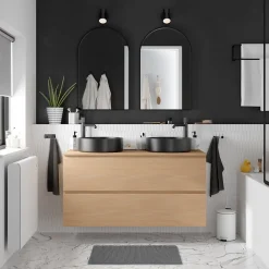 Robinet Lavabo Et Vasque|GoodHome Mitigeur de lavabo XL, noir, Levanna