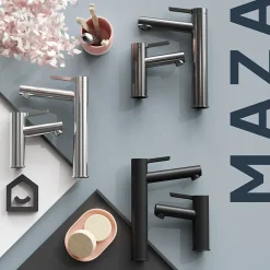 Robinet Lavabo Et Vasque|GoodHome Mitigeur de lavabo XL, noir mat, Maza