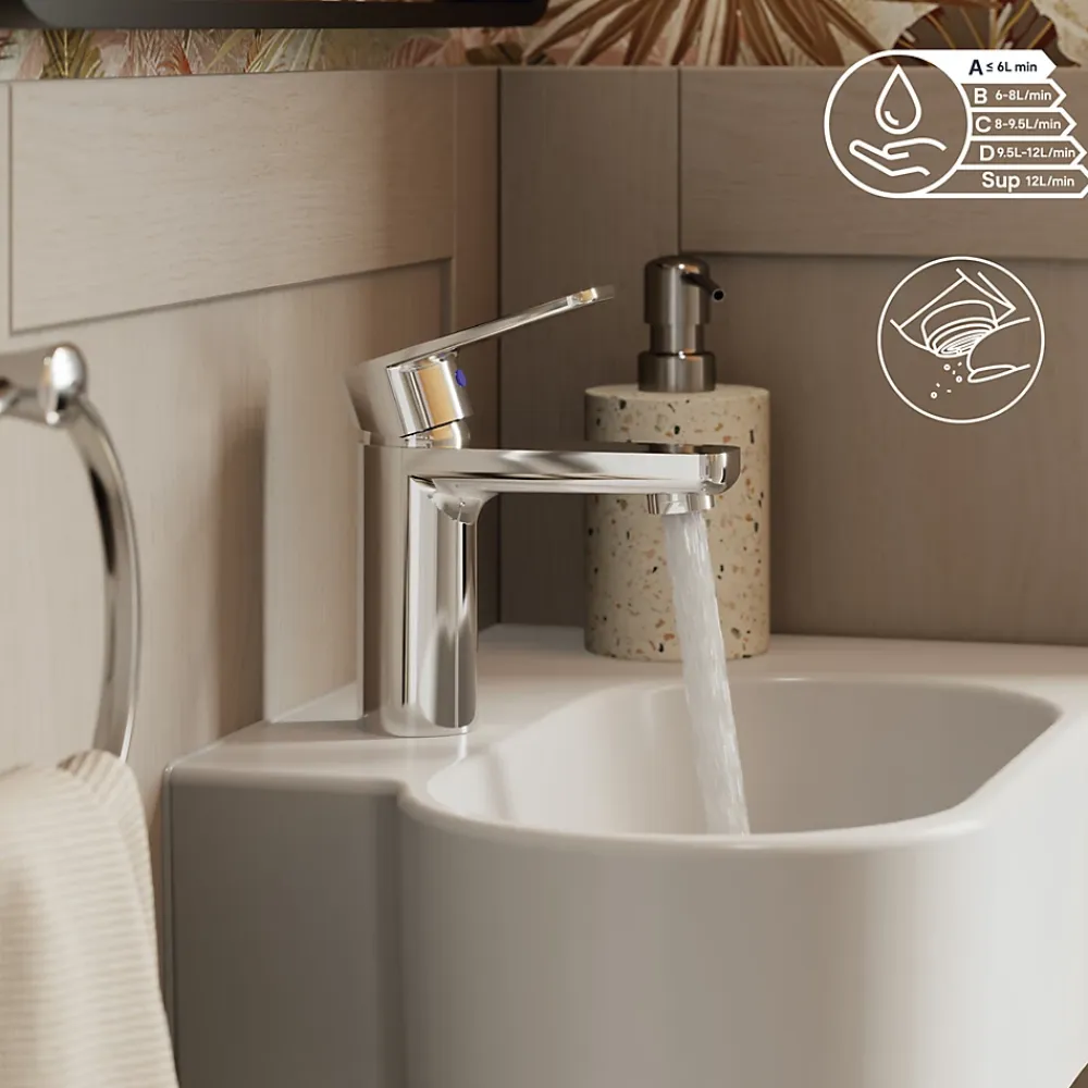Robinet Lave-Mains|Robinet Lavabo Et Vasque|GoodHome Mitigeur de lavabo/lave-mains M, chrome, NF, Aisai