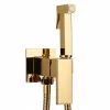 Robinet De Bidet|Signature Mitigeur Doré Encastré pour WC - Douchette Ergonomique, Résistante à la Corrosion, Installation Murale Discrète en Laiton Massif