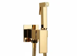 Robinet De Bidet|Signature Mitigeur Doré Encastré pour WC - Douchette Ergonomique, Résistante à la Corrosion, Installation Murale Discrète en Laiton Massif