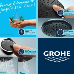 Colonne De Douche Mécanique|Grohe Mitigeur douche Bauloop monocommande et douchette Vitalio Start