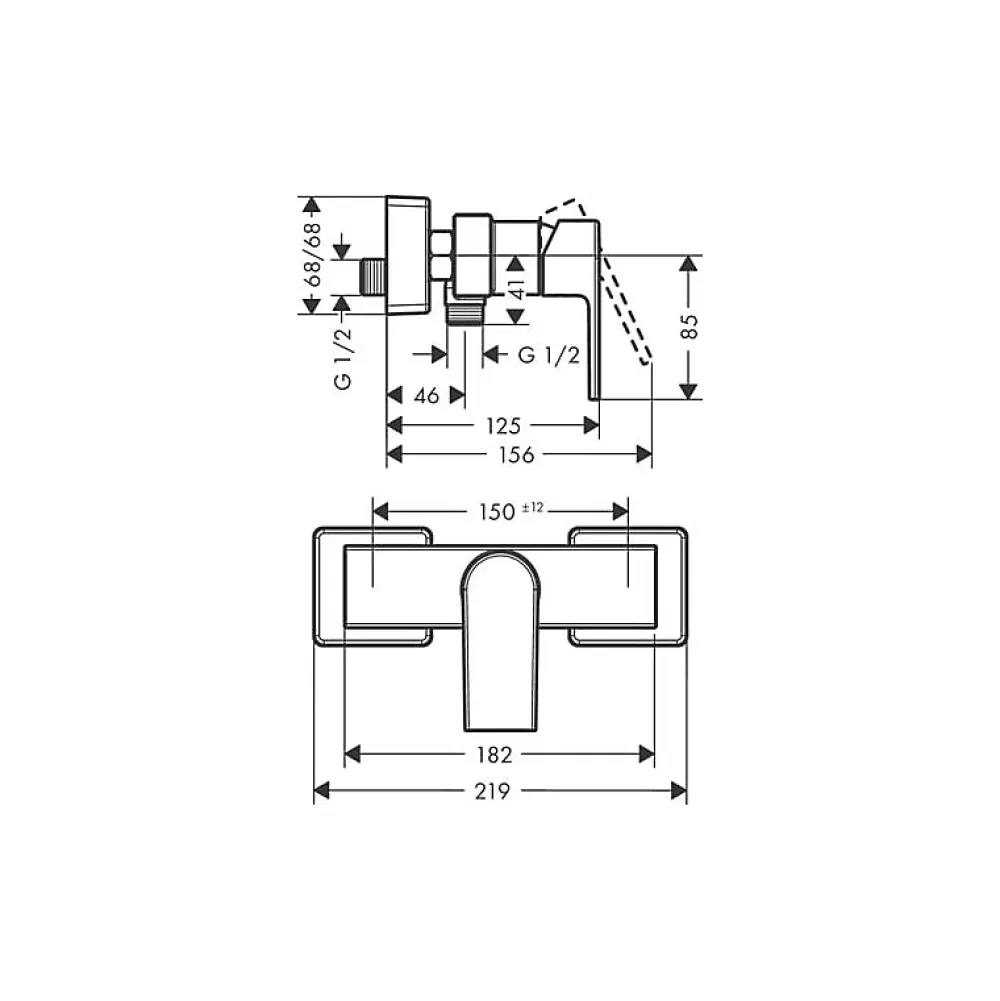 Hansgrohe Mitigeur douche mécanique cartouche 2 vitesses Vernis Shape chromé + nettoyant Briochin