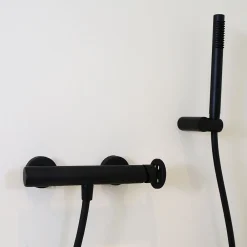 Robinet De Douche|Essebagno Mitigeur douche mécanique noir Indus