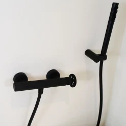 Robinet De Douche|Essebagno Mitigeur douche mécanique noir Indus