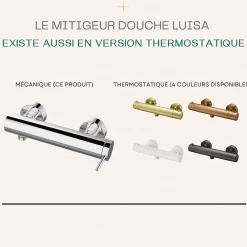 Robinet De Douche|Essebagno Mitigeur douche mécanique chrome Luisa