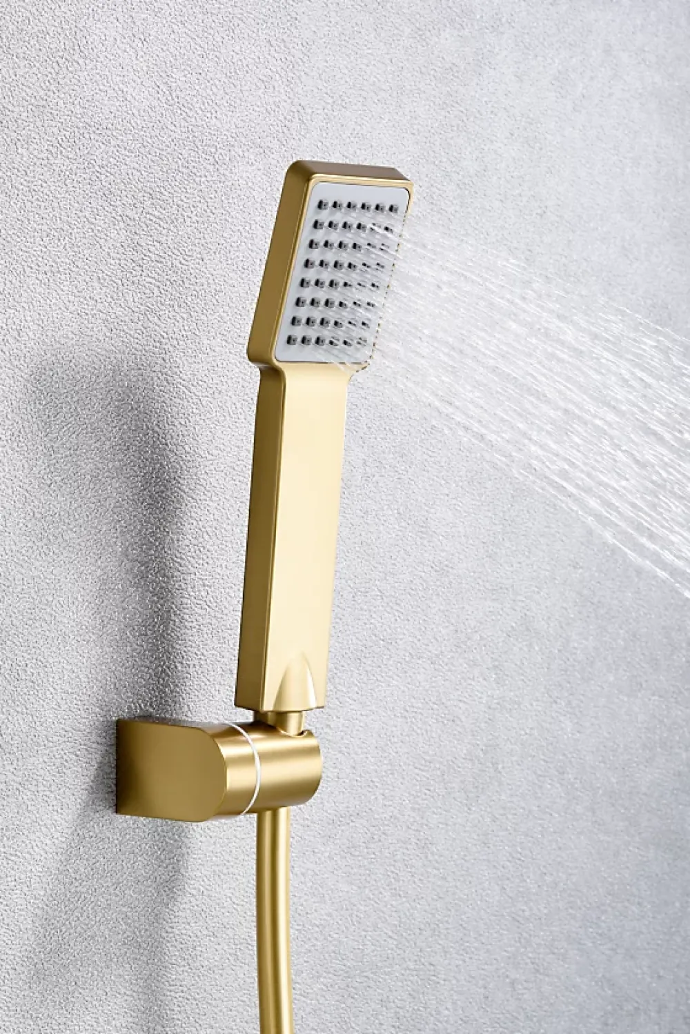 Imex Products Mitigeur douche or brosse en laiton douchette carree flexible metal 180 cm