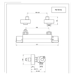 Essebagno Mitigeur douche thermostatique chromé Prime
