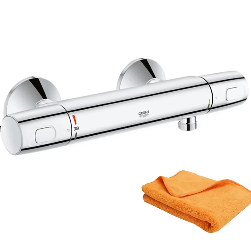 Robinet De Douche|Grohe Mitigeur douche thermostatique Quickfix Precision Trend + microfibre