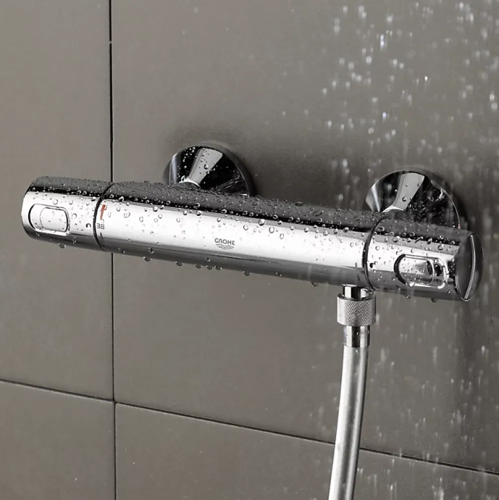 Robinet De Douche|Grohe Mitigeur douche thermostatique Quickfix Precision Trend + microfibre