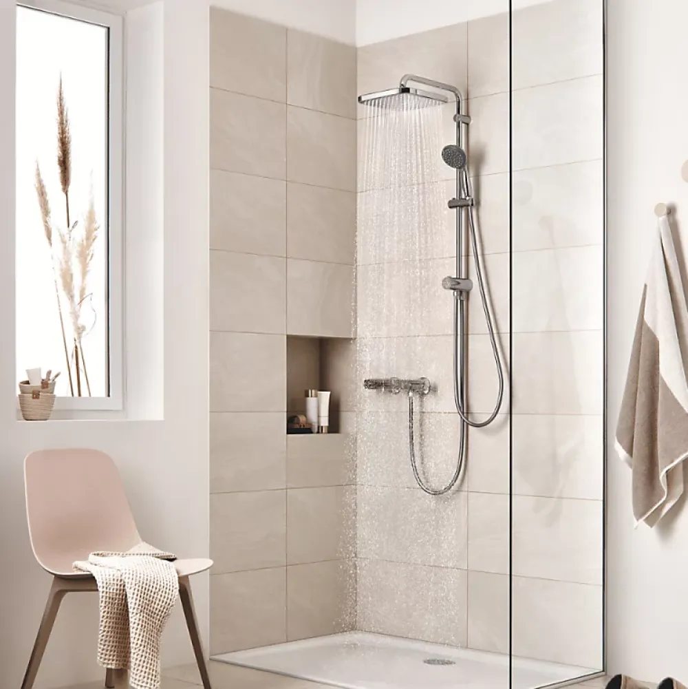 Robinet De Douche|Grohe Mitigeur douche thermostatique Quickfix Precision Trend + microfibre