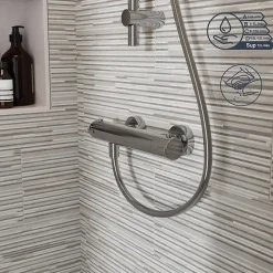 Robinet De Douche|GoodHome Mitigeur douche thermostatique, chrome, Mayas