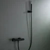 Colonne De Douche Encastrable|Imex Products Mitigeur douche thermostatique noir mat en laiton et zamac avec support ABS