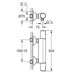 Grohe Mitigeur douche thermostatique Precision Start noir