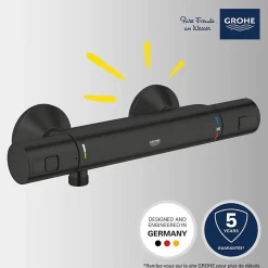 Grohe Mitigeur douche thermostatique Precision Start noir
