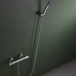Colonne De Douche Encastrable|Imex Products Mitigeur douche thermostatique chrome en laiton et zama avec flexible metal 180 cm