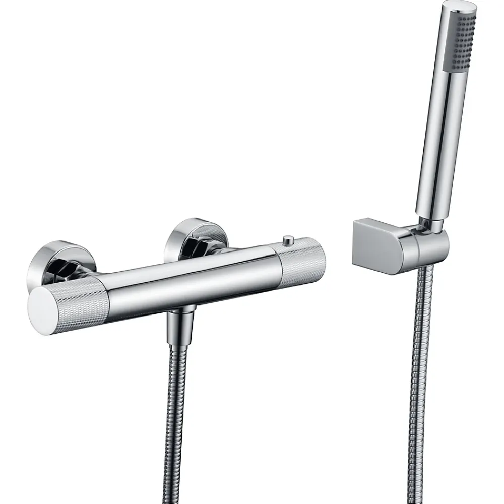 Colonne De Douche Encastrable|Imex Products Mitigeur douche thermostatique chrome en laiton et zama avec flexible metal 180 cm