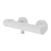 Robinet De Douche|GoodHome Mitigeur douche thermostatique blanc Cavally