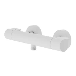 Robinet De Douche|GoodHome Mitigeur douche thermostatique blanc Cavally