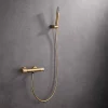 Colonne De Douche Encastrable|Imex Products Mitigeur douche thermostatique or brosse en laiton avec support ABS et flexible PVC