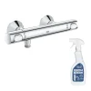 Grohe Mitigeur douche thermostatique Quickfix Precision Flow + nettoyant GrohClean