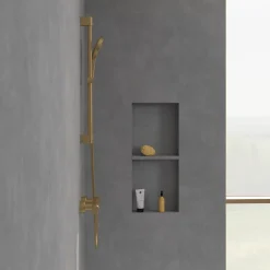 Robinet De Douche|Villeroy & Boch Mitigeur douche thermostatique VILLEROY ET BOCH Universal rond Or brossé