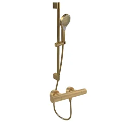 Villeroy & Boch Mitigeur douche thermostatique VILLEROY ET BOCH Universal rond + Ensemble de douche Verve Showers 3 jets Or brossé