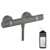 Robinet De Douche|Hansgrohe Mitigeur douche thermostatique Ecostat Comfort noir chromé brossé + Nettoyant Briochin