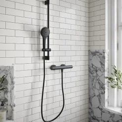 Robinet De Douche|Villeroy & Boch Mitigeur douche thermostatique VILLEROY ET BOCH Universal rond Noir mat