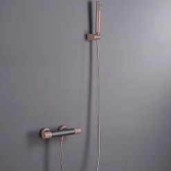 Colonne De Douche Encastrable|Imex Products Mitigeur douche thermostatique champagne en laiton et zama avec flexible PVC