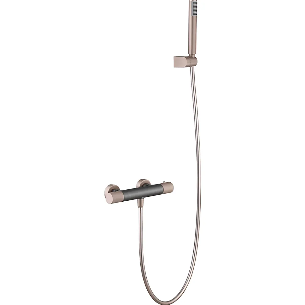 Colonne De Douche Encastrable|Imex Products Mitigeur douche thermostatique champagne en laiton et zama avec flexible PVC
