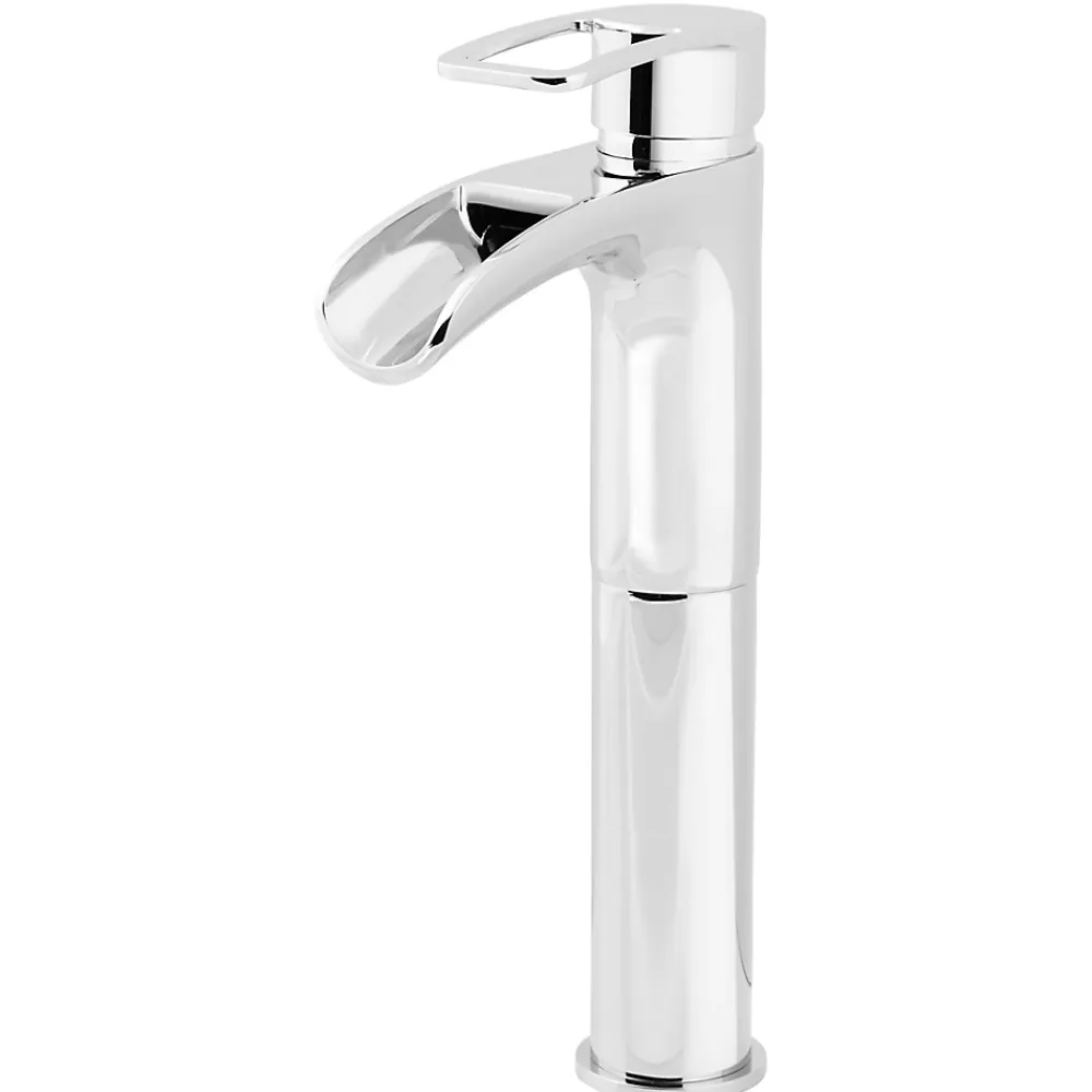 Robinet Lavabo Et Vasque|GoodHome Mitigeur haut de lavabo chromé effet chute d'eau Olmeto