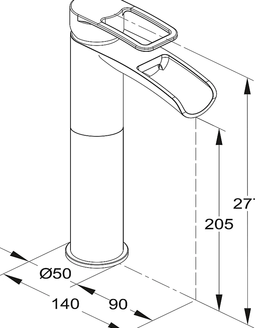 Robinet Lavabo Et Vasque|GoodHome Mitigeur haut de lavabo chromé effet chute d'eau Olmeto