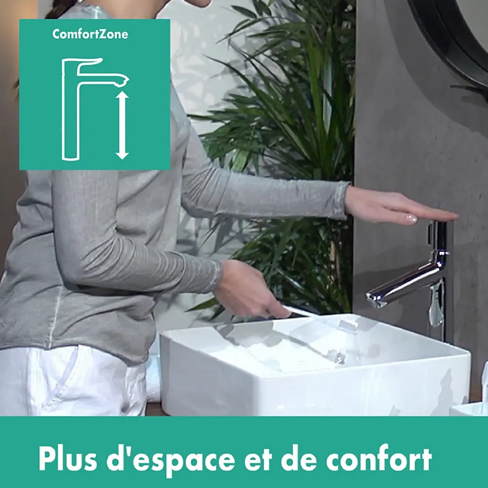 Hansgrohe Mitigeur lavabo avec tirette et vidage Talis Select S ComfortZone 190 surface chromé