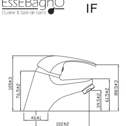 Essebagno Mitigeur lavabo bas chromé If