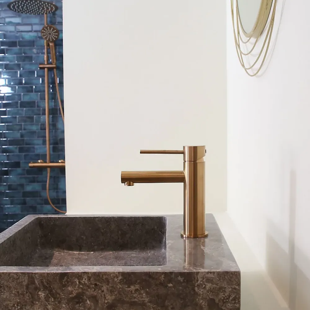 Essebagno Mitigeur lavabo bas cuivre brossé Luisa