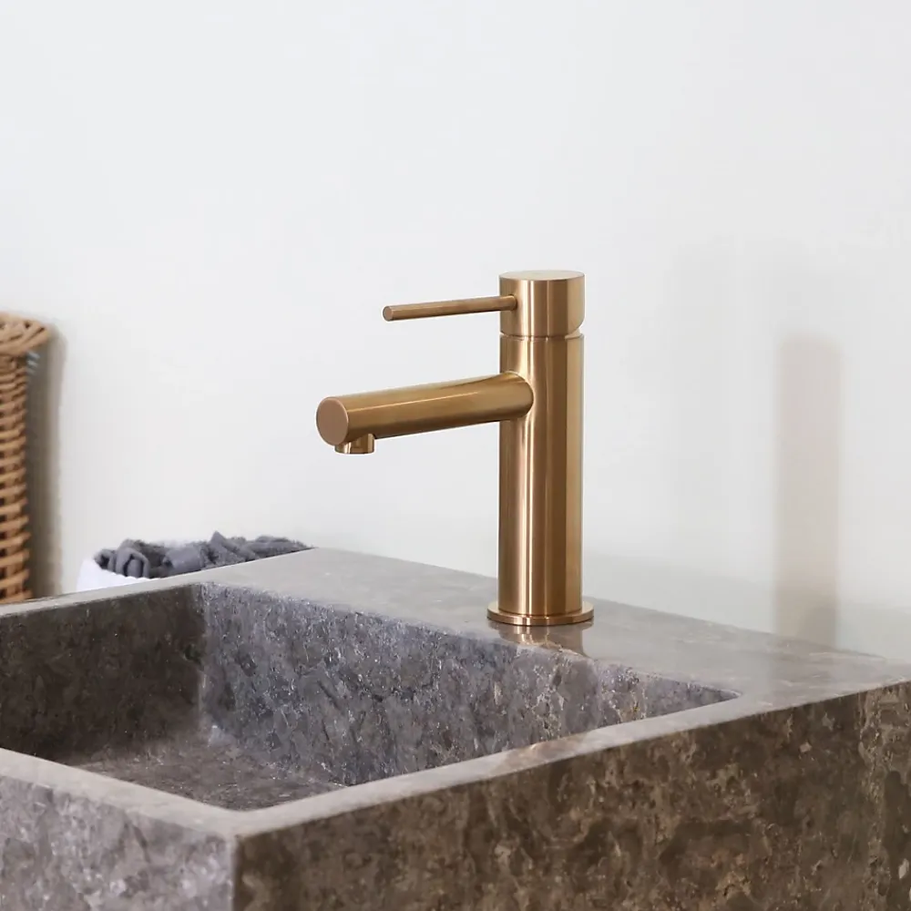 Essebagno Mitigeur lavabo bas cuivre brossé Luisa