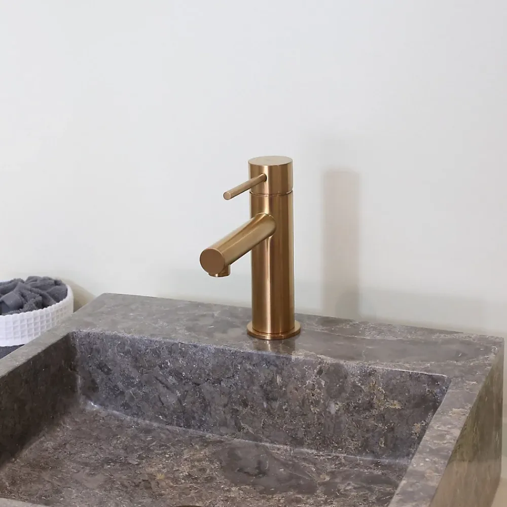 Essebagno Mitigeur lavabo bas cuivre brossé Luisa