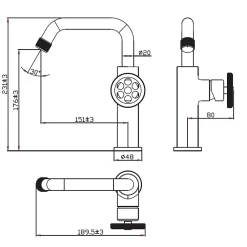 Essebagno Mitigeur lavabo bas cuivre brossé Indus