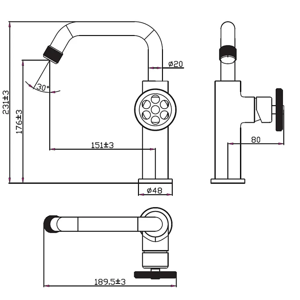 Essebagno Mitigeur lavabo bas cuivre brossé Indus