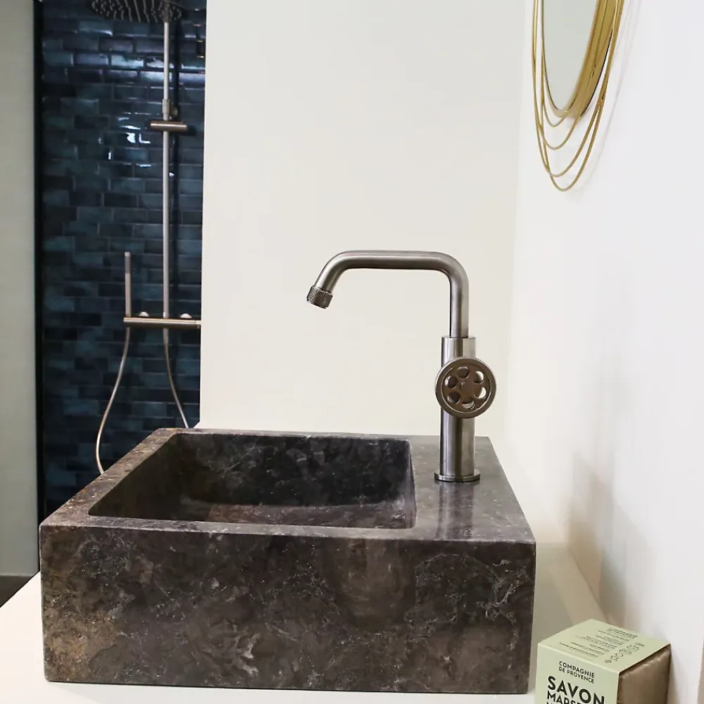 Robinet Lavabo Et Vasque|Essebagno Mitigeur lavabo bas façon inox Indus