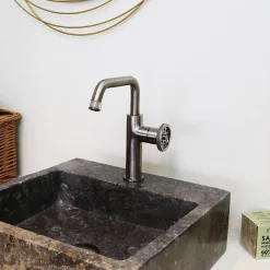 Robinet Lavabo Et Vasque|Essebagno Mitigeur lavabo bas façon inox Indus
