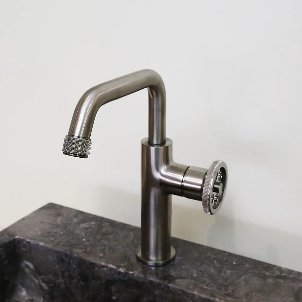 Robinet Lavabo Et Vasque|Essebagno Mitigeur lavabo bas façon inox Indus