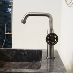 Robinet Lavabo Et Vasque|Essebagno Mitigeur lavabo bas façon inox Indus